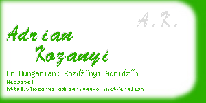 adrian kozanyi business card